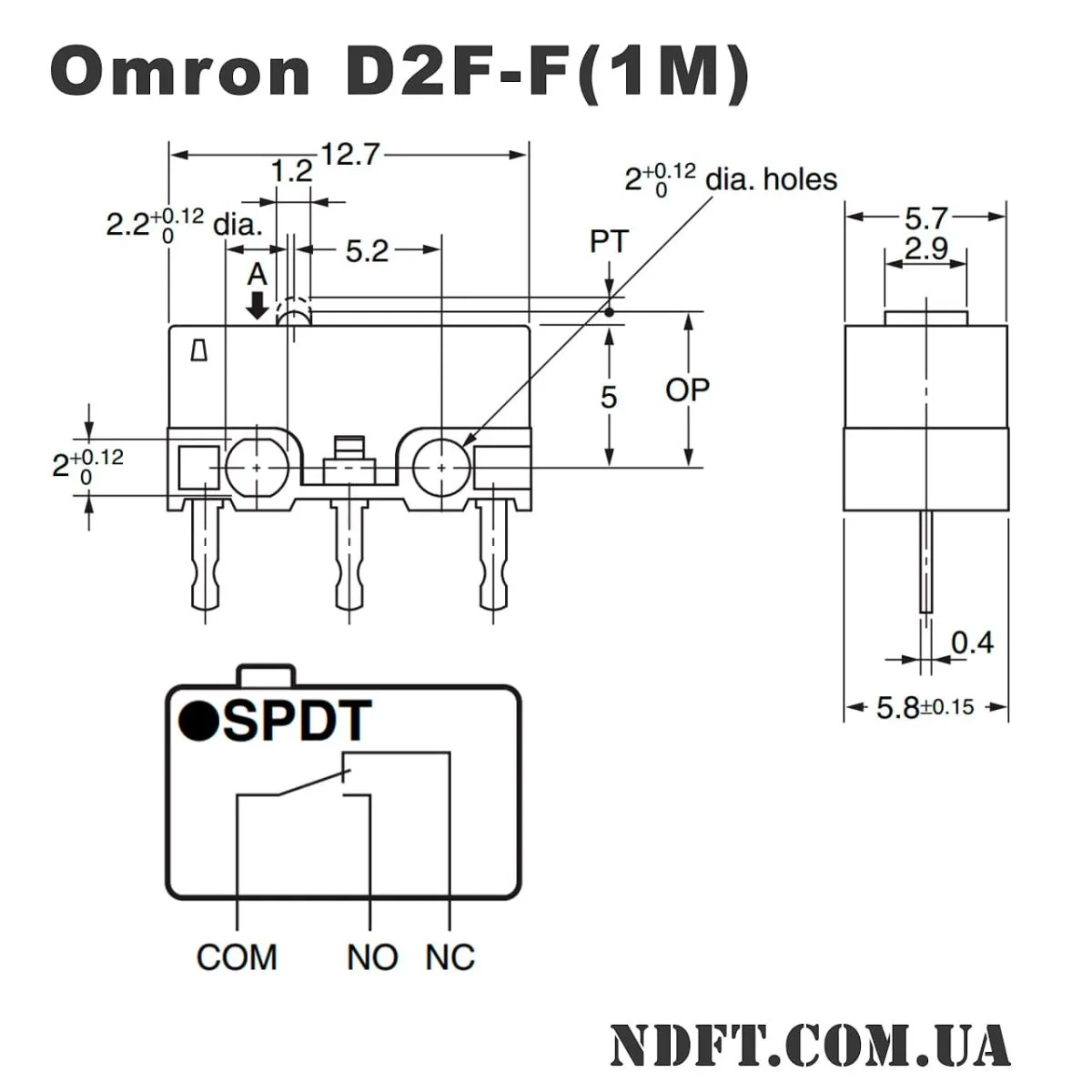 Мікроперемикач для мишки Omron D2F-F 03