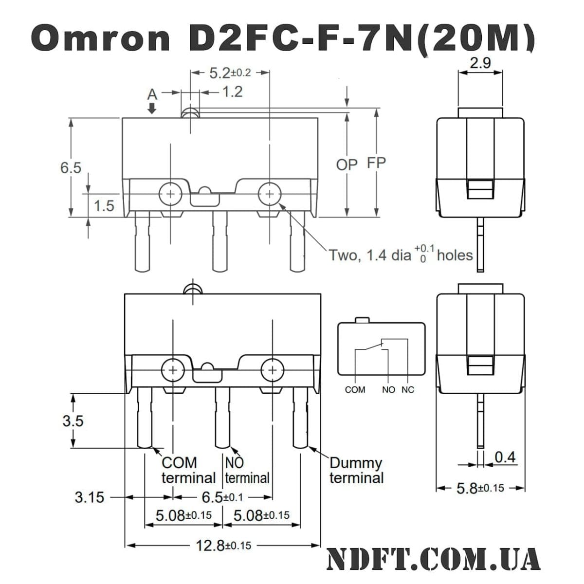 Микропереключатель для мышки Omron D2FC-F-7N(20M) 003