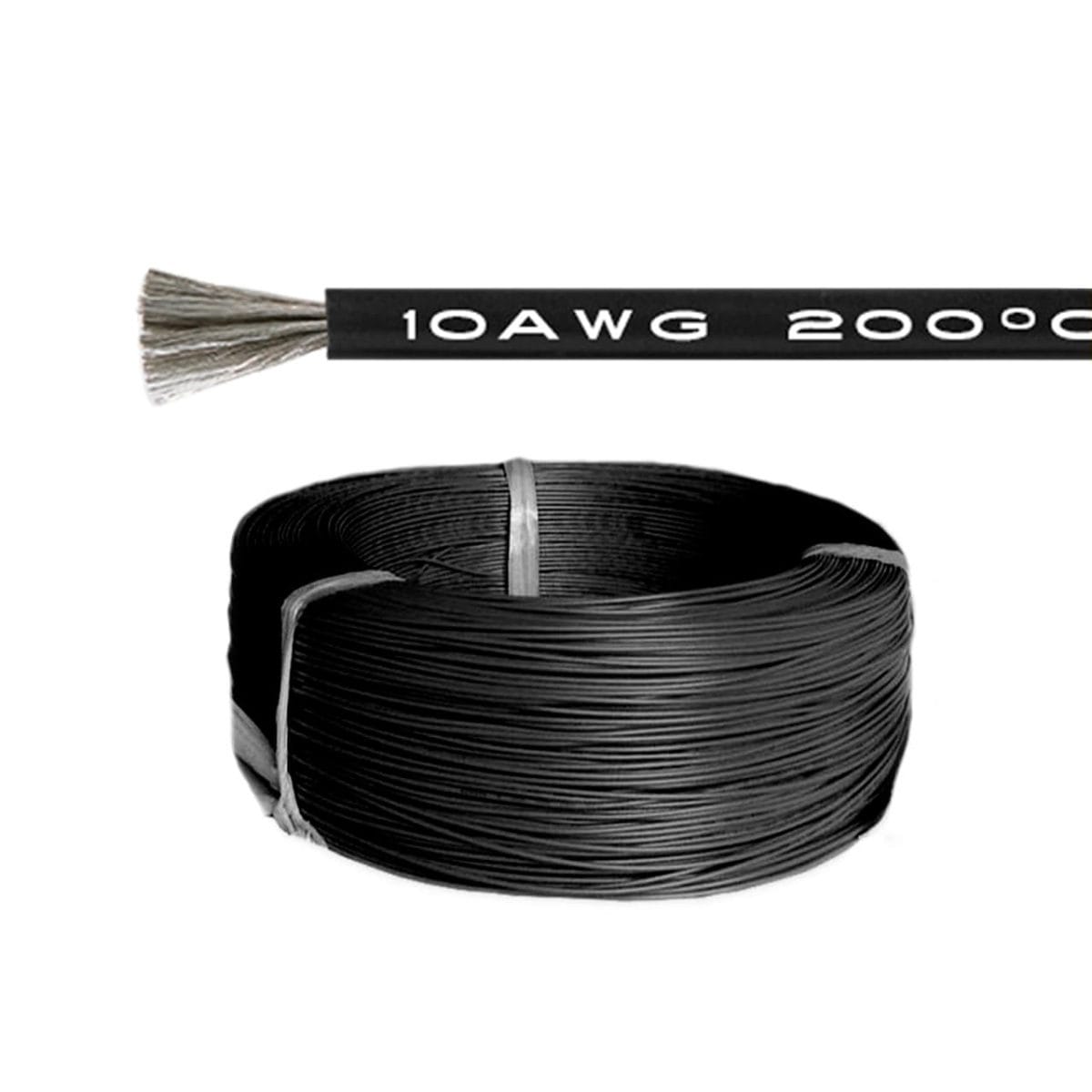 Силиконовый кабель 1m 10AWG термостойкий многожильный (чёрный) 02
