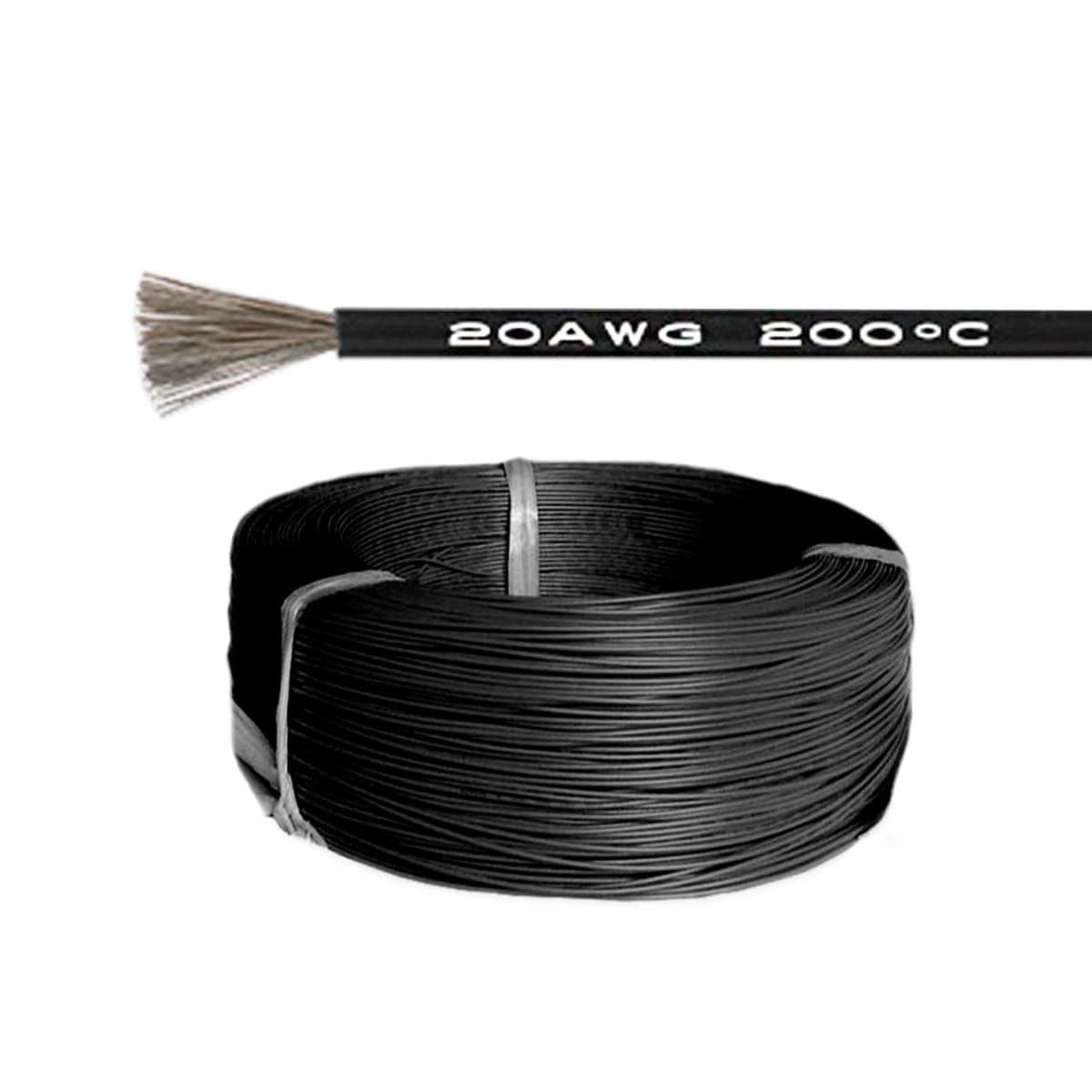 Силиконовый кабель 1m 20AWG термостойкий многожильный (чёрный) 02
