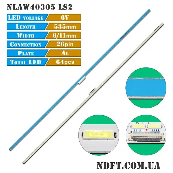 NLAW40305 LS2 64LED (SYV4931, 61.P2S02G001 14502D, Sony KD-49X8505B, KD-49X8500B, KD-49X850SB) 01