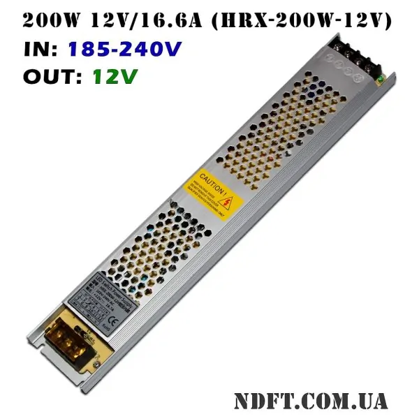 Імпульсний БЖ 200W 12V/16.7A (HRX-200W-12V) 01