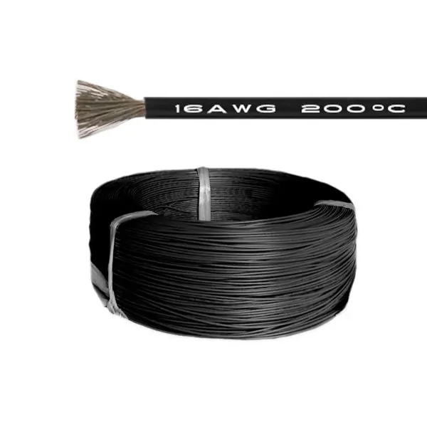 Силиконовый кабель 1m 16AWG термостойкий многожильный (чёрный) 02