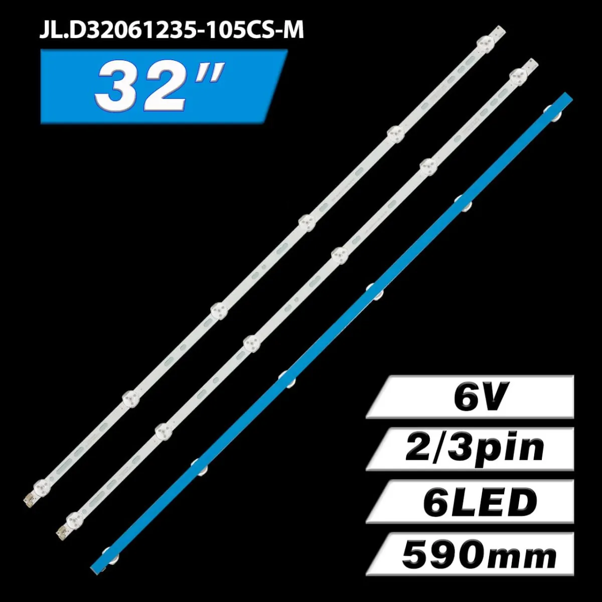 JL.D32061235-105CS-M (590мм, 6В, 6 led, LQ32C-3X6-2835-TF-590X10X1.0-003, RH-D32071235-01-6LED, LQ2C-3X6-2835-TF) 04