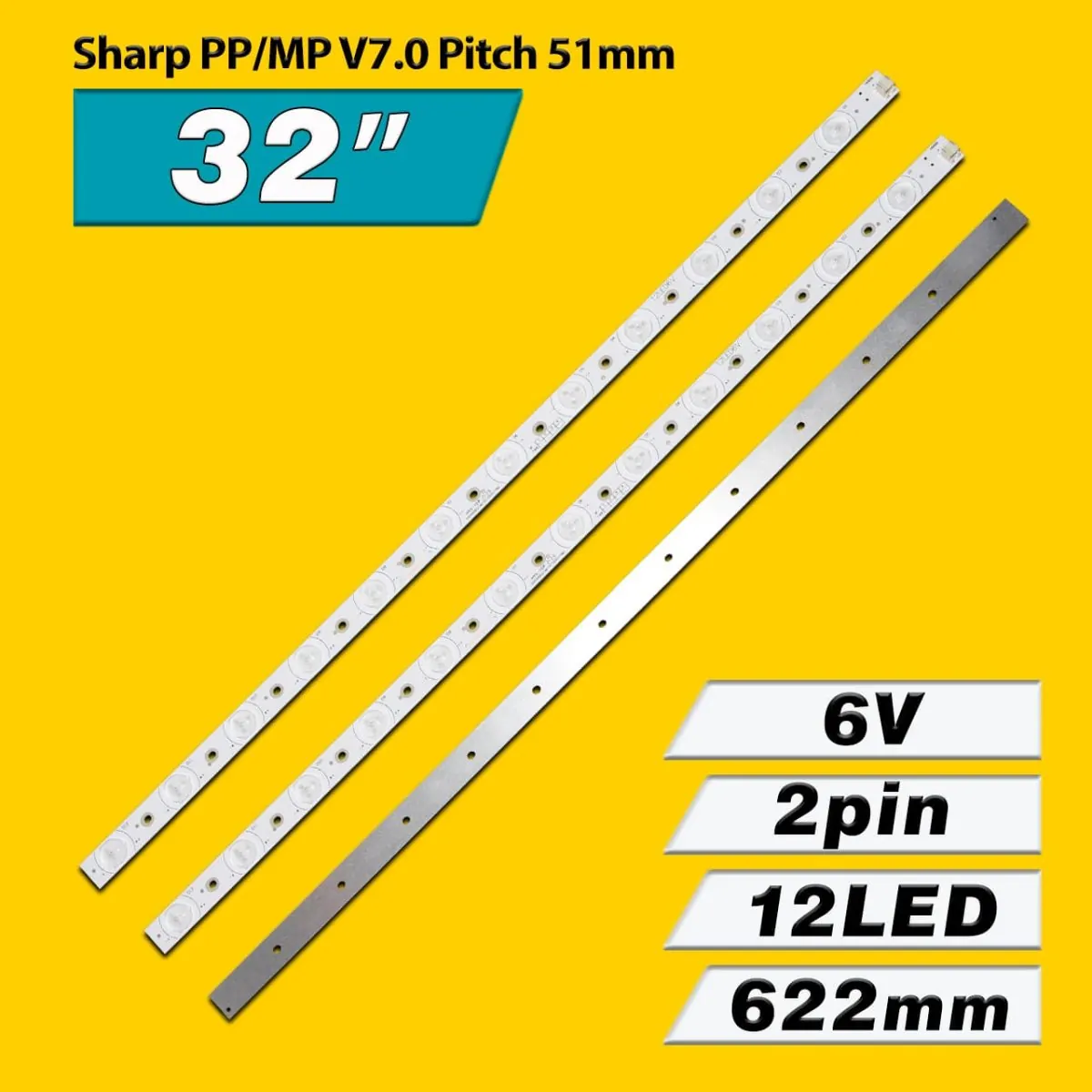 Sharp PP/MP V7.0 Pitch 51mm 12LED 6V (C102X28WCA034941A13A, C102Y02WCA032491A13A, HY-AZ320D1) 03