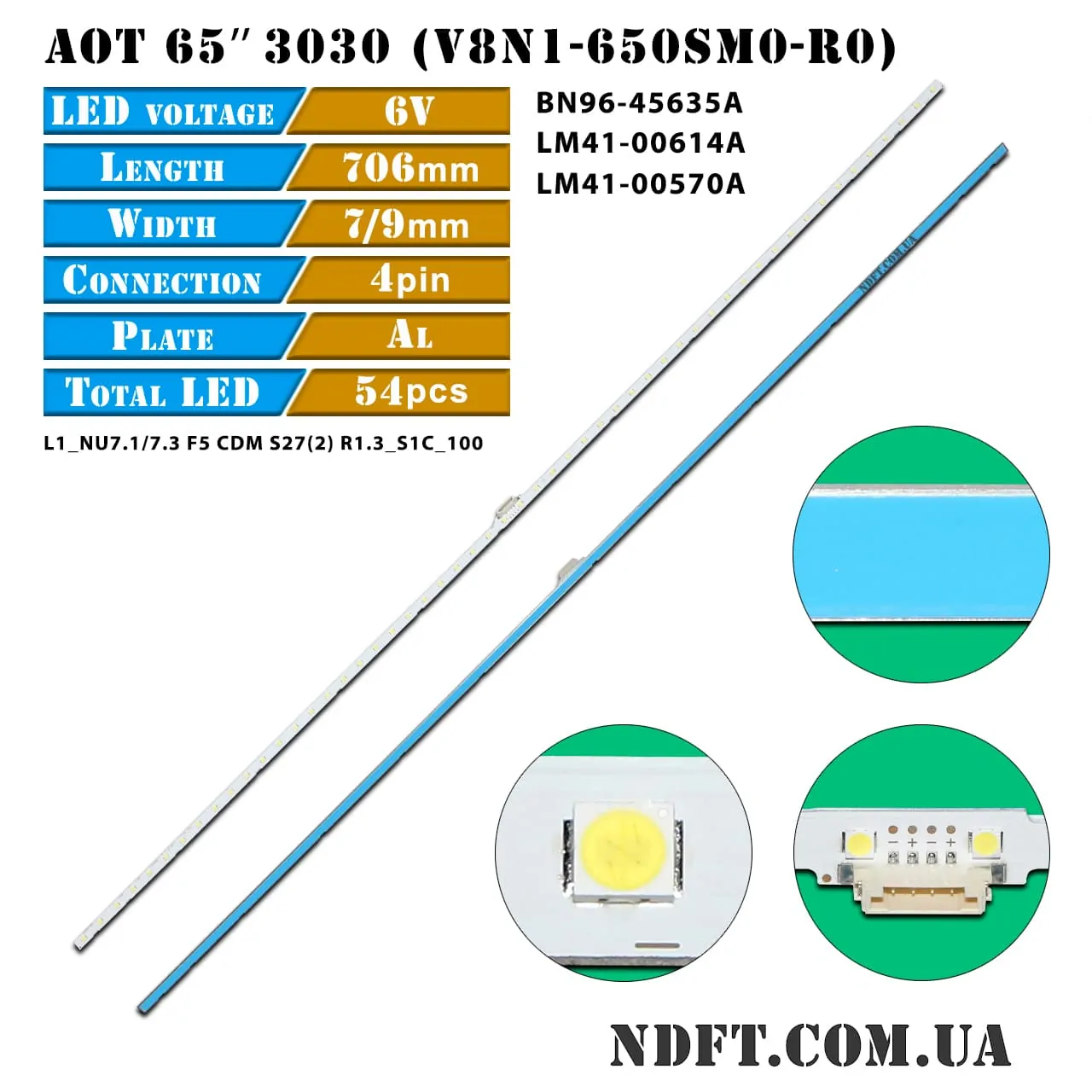 AOT-65″ 3030 V8N1-650SM0-R0 BN96-45635A LM41-00614A 01