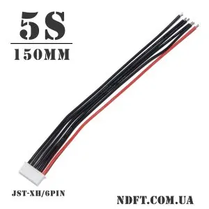 Балансировочный кабель 5S для аккумуляторов 150mm (Разъем JST-XH/6pin, силикон 22AWG) – Фото №1