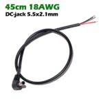 Кабель питания со штекером DC-jack 5.5x2.1mm male 18AWG 2PIN (45cm под пайку) – Фото №2