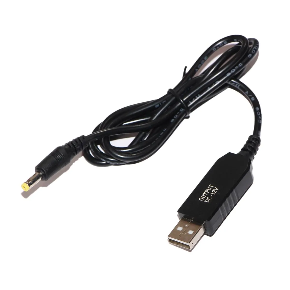 Кабель USB-DC 12V 3.5x1.35mm для живлення роутера від повербанка 1м (чорний) – Фото №2