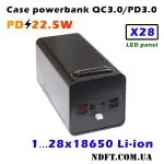 Корпус powerbank с LED панелью 22.5W на 28х18650 Li-ion (быстрая зарядка QC3.0, PD3.0) – Фото №2